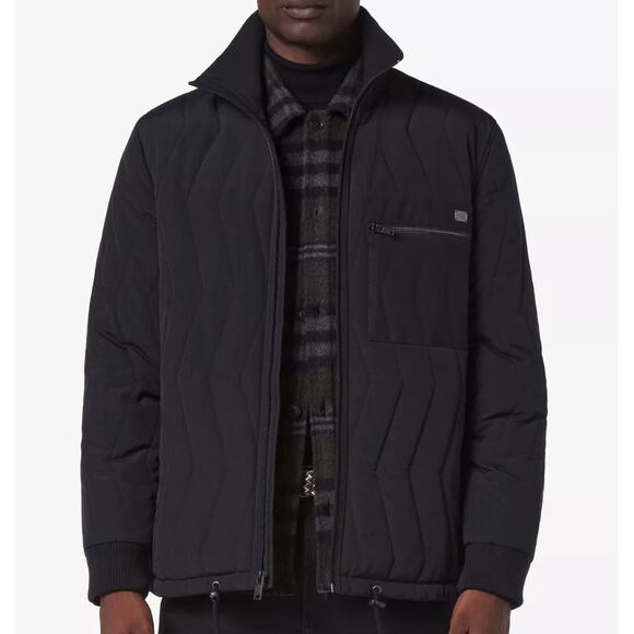 NWT $275 Andrew Marc Floyd Quilted Bomber Jacket, Black, Men’s XL - Picture 1 of 13
